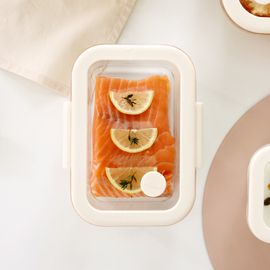 [NEOPLAM] GLACE Z Glass Vacuum Airtight Container Rectangular 800ml – IVORY _A Revolutionary Vacuum Airtight Container Made Entirely of Glass