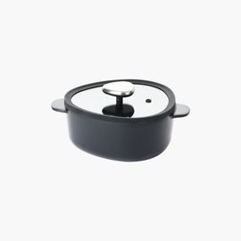 NEOFLAM FIKA APEX Black IH Induction Casserole Pot 20cm _ Unique Asymmetric Design & PFAS-FREE Premium Ceramic Coating _ Made in Korea 