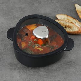 NEOFLAM FIKA APEX Black IH Induction Casserole Pot 20cm _ Unique Asymmetric Design & PFAS-FREE Premium Ceramic Coating _ Made in Korea 