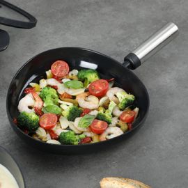 NEOFLAM FIKA APEX Black IH Induction Frying Pan 24cm _  Unique Asymmetric Design & PFAS-FREE Premium Ceramic Coating _ Made in Korea 