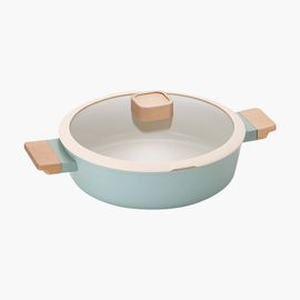 NEOFLAM Reverie IH Shallow Casserole 24cm – Mint Ceramic-Coated Healthy Cookware _ Made in Korea