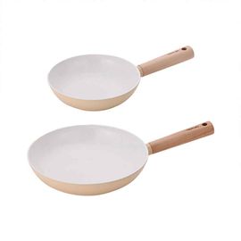 NEOFLAM Maze IH Ceramic Frypan 2-Piece Set (26cm Frypan, 28cm Deep Frypan/Stir-Fry Pan) 