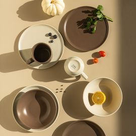 NEOFLAM FIKA Brunch  6-Piece Set (White & Grey) – Aesthetic Brunch Tableware Inspired by Nature