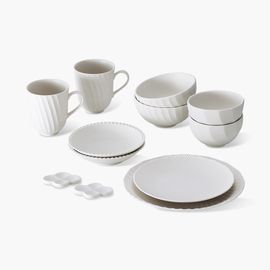 NEOFLAM Ronda Porcelain Dinnerware Set for 2 (12P) _ Premium Tableware Inspired by the Romance of Ronda, Spain _ Made in Korea