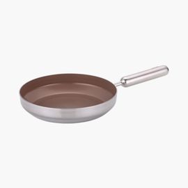 NEOFLAM EDGE Stainless Steel IH Frying Pan 24cm – Brown _ Patented Intelli Mosaic Technology, Premium Induction Fry Pan
