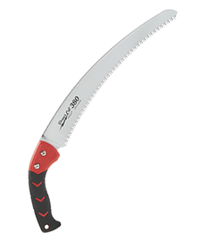 [HWASHIN] Power-Cut Pruning Curved Saw TC-380, Carbon Tool Steel SK-5, Hard Chrome Plating, 3-Side Grinding of Teeth, Rplaceable Saw Blade - Made in Korea