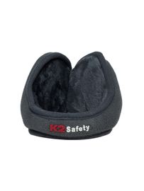 K2 Safety Winter Earmuffs - Micro Polar Fleece, Adjustable Fit (Grey)