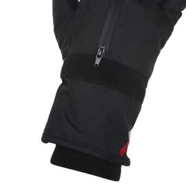 K2 Safety Winter Gloves - Ski Style, Rib-Knit Cuffs, Zippered Pocket (Black)