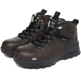 K2 Safety K2-114B (Brown) – Wide Toe Cap Safety Shoes with Side Zipper and Slip-Resistant Outsole