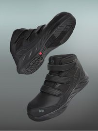 K2 Safety Flame-Resistant Work Boots K2-117BK (Black) – Fireproof Leather, Strap Closure, Non-Slip Outsole