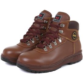 [K2-Safety] K2-14LP Ankle Safety Boots, Natural Leather, Wwaterproof, Water-Repellent Coating, Hook Type Zipper Cover