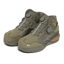 [K2-Safety] KG-115 Ankle Safety Shoes, Natural Leather, Cordura Mesh, Gore-Tex waterproof, Pylon Midsole, Rubber outsole, Skyform Balance Insole, BOA Dial Strap Adjustment