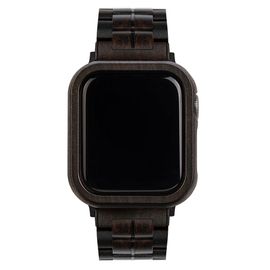 VOWOOD Apple Watch Wood Strap, Bezel - Black-A1 (38,40,41mm Compatible) / Natural Wood Handcrafted Strap, Chacate Preto Wood, Ultra-light, Oil-coated Waterproof - Made In Korea