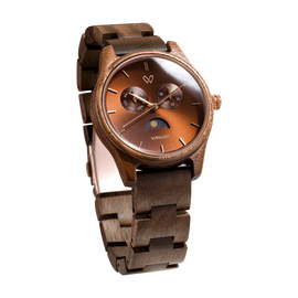 VOWOOD Ciel-Gorgeous Twilight Men's Wrist Watch / Natural Wood Handcrafted Premium Fashion Wristwatch, Walnut Tree, High-quality Wood Package, Lifetime Warranty - Made in Korea