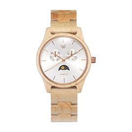 VOWOOD Ciel-Peachy Heaven Men's Wrist Watch / Natural Wood Handcrafted Premium Fashion Wristwatch, Maple Wood, High-quality Wood Package, Lifetime Warranty - Made in Korea