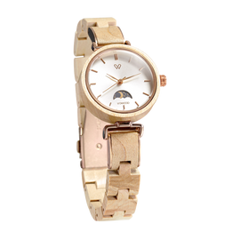 VOWOOD Ciel-Peachy Heaven Women's Wrist Watch / Natural Wood Handcrafted Premium Fashion Wristwatch, Maple Wood, High-quality Wood Package, Lifetime Warranty - Made in Korea