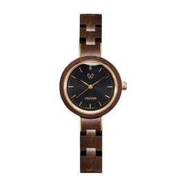 VOWOOD Destiny-Gentle Black Women's Wrist Watch / Natural Wood Handcrafted Premium Fashion Wristwatch, Chacate Preto Wood, High-quality Wood Package, Lifetime Warranty - Made in Korea