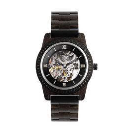 VOWOOD Eternity(ver.3)-Black Men's Wrist Watch / Natural Wood Handcrafted Premium Fashion Wristwatch, Chacate Preto Wood, High-quality Wood Package, Lifetime Warranty - Made in Korea