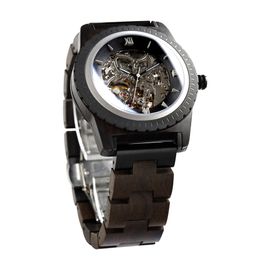 VOWOOD Eternity(ver.3)-Black Men's Wrist Watch / Natural Wood Handcrafted Premium Fashion Wristwatch, Chacate Preto Wood, High-quality Wood Package, Lifetime Warranty - Made in Korea