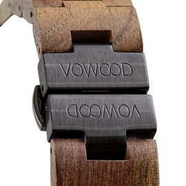 VOWOOD Eternity(ver.3)-Walnut Men's Wrist Watch / Natural Wood Handcrafted Premium Fashion Wristwatch, Walnut Wood, High-quality Wood Package, Lifetime Warranty - Made in Korea
