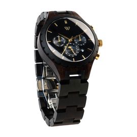 VOWOOD Everlasting-Starry Night Men's Wrist Watch / Natural Wood Handcrafted Premium Fashion Wristwatch, Chacate Preto Wood, High-quality Wood Package, Lifetime Warranty - Made in Korea