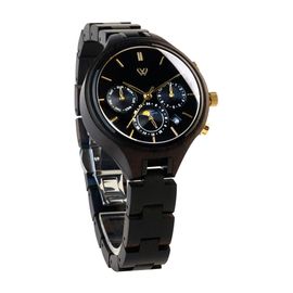 VOWOOD Everlasting-Starry Night Women's Wrist Watch / Natural Wood Handcrafted Premium Fashion Wristwatch, Chacate Preto Wood, High-quality Wood Package, Lifetime Warranty - Made in Korea