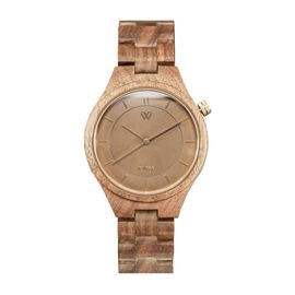 VOWOOD Romeo And Juliet - Chocolate Walnut Men's Wrist Watch / Natural Wood Handcrafted Premium Fashion Wristwatch, Walnut Tree, High-quality Wood Package, Lifetime Warranty - Made in Korea