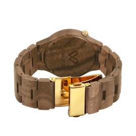 VOWOOD Romeo And Juliet - Chocolate Walnut Men's Wrist Watch / Natural Wood Handcrafted Premium Fashion Wristwatch, Walnut Tree, High-quality Wood Package, Lifetime Warranty - Made in Korea