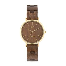 VOWOOD Union-Cozy Brown Women's Wrist Watch / Natural Wood Handcrafted Premium Fashion Wristwatch, Walnut Wood, High-quality Wood Package, Lifetime Warranty - Made in Korea