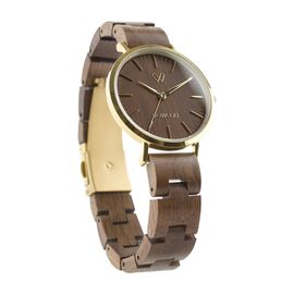 VOWOOD Union-Cozy Brown Women's Wrist Watch / Natural Wood Handcrafted Premium Fashion Wristwatch, Walnut Wood, High-quality Wood Package, Lifetime Warranty - Made in Korea