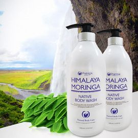 Pogonia Himalaya Moringa Native Body Wash 1000ml, 32 Natural Ingredients, Rich Foam and Cleansing Power, Moisturizing and Exfoliation - Made in KOREA