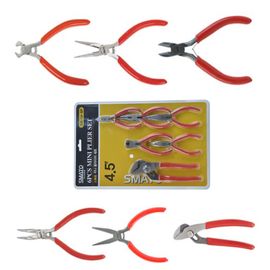 Smarto Mini Plier Set SM-04-6P 4 Inch Jade Tongs, Long Nose, Nippers, Curved Nose, Flat Nose, Water Pump Pliers 6pcs