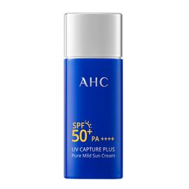 AHC UV Capture Plus Pure Mild Sun Cream 50ml (SPF50+ PA++++), Non-sticky, Skin-soothing, Moisturizing Sunblock with Plant-derived Centella Ssiatica and Green Tea Extract _ Made in Korea
