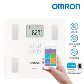 Omron Smart Body Fat meter HBF-222T, body weight, body fat, bone muscle BMI, basal metabolism, body age, visceral fat, pediatric obesity management program, 4-person data analysis