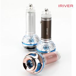 iRiver car air purifier BCP-700, deodorizing negative ion release, antibacterial/sterilizing mold suppression, LED mood light, sturdy aluminum body