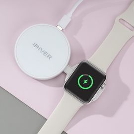 iRiver 2IN1 15W High-Speed Wireless Charger IDC-500, simultaneously charges smartphone and Apple Watch, MagSafe magnetic charging, overcharge and overheating prevention, foldable slim design