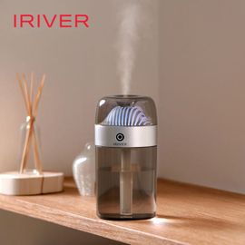 IRIVER Portable USB-C Rechargeable Humidifier IHM-HU5 – Dual Mist Modes, 300ml Tank, 1,000mAh Battery, Ultra-Quiet 38dB, 3-Color Mood Light, Easy Top-Fill Design
