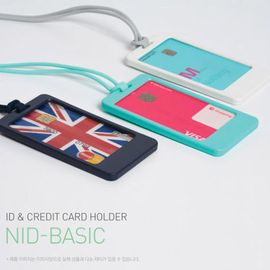 IRIVER ID & Credit Card Slide Holder – Ultra Slim Lightweight Lanyard Badge Case with Silicone Strap for Office School Work Student _ Made in KOREA