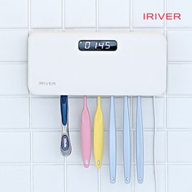 iRiver household UVC-LED hot air drying triple toothbrush sterilizer TM-9300, multi-functional sterilizer for digital clock, toothbrush, razor, etc., latest BLDC motor, wired/wireless, separate cleaning