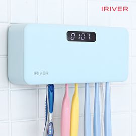 iRiver household UVC-LED hot air drying triple toothbrush sterilizer TM-9300, multi-functional sterilizer for digital clock, toothbrush, razor, etc., latest BLDC motor, wired/wireless, separate cleaning