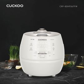 CUCKOO 6 Cup IH Electric Pressure Rice Cooker Cast Iron White CRP-BDHF067FW _ Made in  Korea