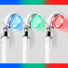 [VitaGRAM] LED Filtered Shower Head, High Pressure Water Saving Showerhead with Filter, Remove Chlorine and Harmful, Temperature Based Led Changing 3 Color Changing Led Light Shower Head