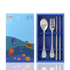 [Jeison] Children's spoon fork chopsticks set Made in Korea