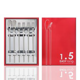 [JEISON] EZ6 1.5 Easy Long Teaspoon and Fork Set  6-piece  Made in Korea 