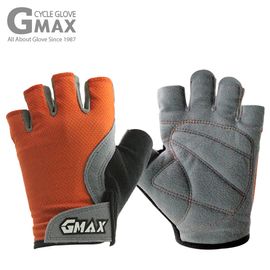 [BY_Glove] GMS10047 G-Max Soft Cycle Bicycle Half Finger Gloves, Mesh Material Absorbs Sweat, Strengthens Ventilation, Cushions Shock with Memory Foam Cushion_Orange