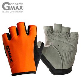 [BY_Glove] GMS10048 G-Max Neon Cycle Bicycle Half Finger Gloves, Lycra Material for Elasticity and Mobility Enhancement, Shock Relief with chamoud cushions_orange