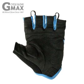 [BY_Glove] GMS10050 Gmax Wild Cycle Half Finger Gloves, Mesh Material Absorbs Sweat, Strengthens Ventilation and Reduces Shock with chamois and rubber cushions_Blue