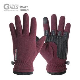 [BY_Glove] GMS20030 G-Max Koala Smart Winter Gloves, Cachion Raised Fabric and Silicone Double Patch, Microfiber Lining Insulating Warm Gloves, Winter Gloves_Wine