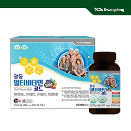 [Kwangdong] Multi Vitamin Gold 900mL x 60Tablet x 2Bottles-Supplement Tablet with Vitamin B1, Vitamin C, Vitamin D, Iron, Daily Nutritional Support, 120Tablets, 120Day Supply-Made in Korea
