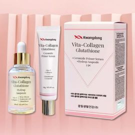 Kwangdong Vita Collagen Glutathione Ceramide Serum and Ampoule Set Brightening Wrinkle Care Moisturizing Skincare Set _ Made in KOREA